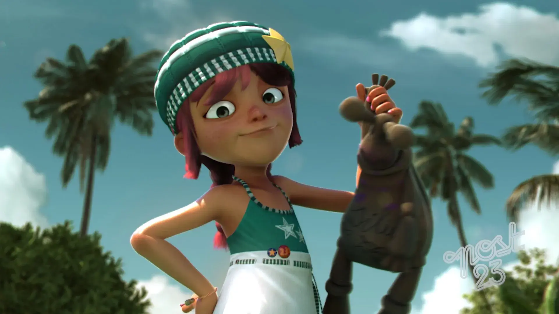 3D animated lice characters in a desert-like camp scene from Neositrin AntiLice commercial.
